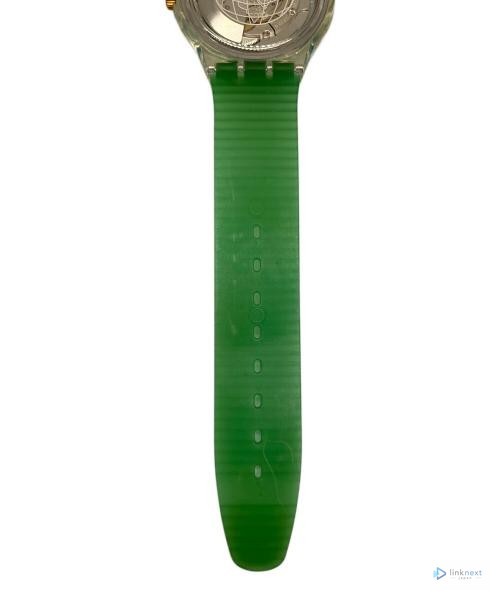 Swatch Automatic Men’s Watch Green Strap Transparent Case