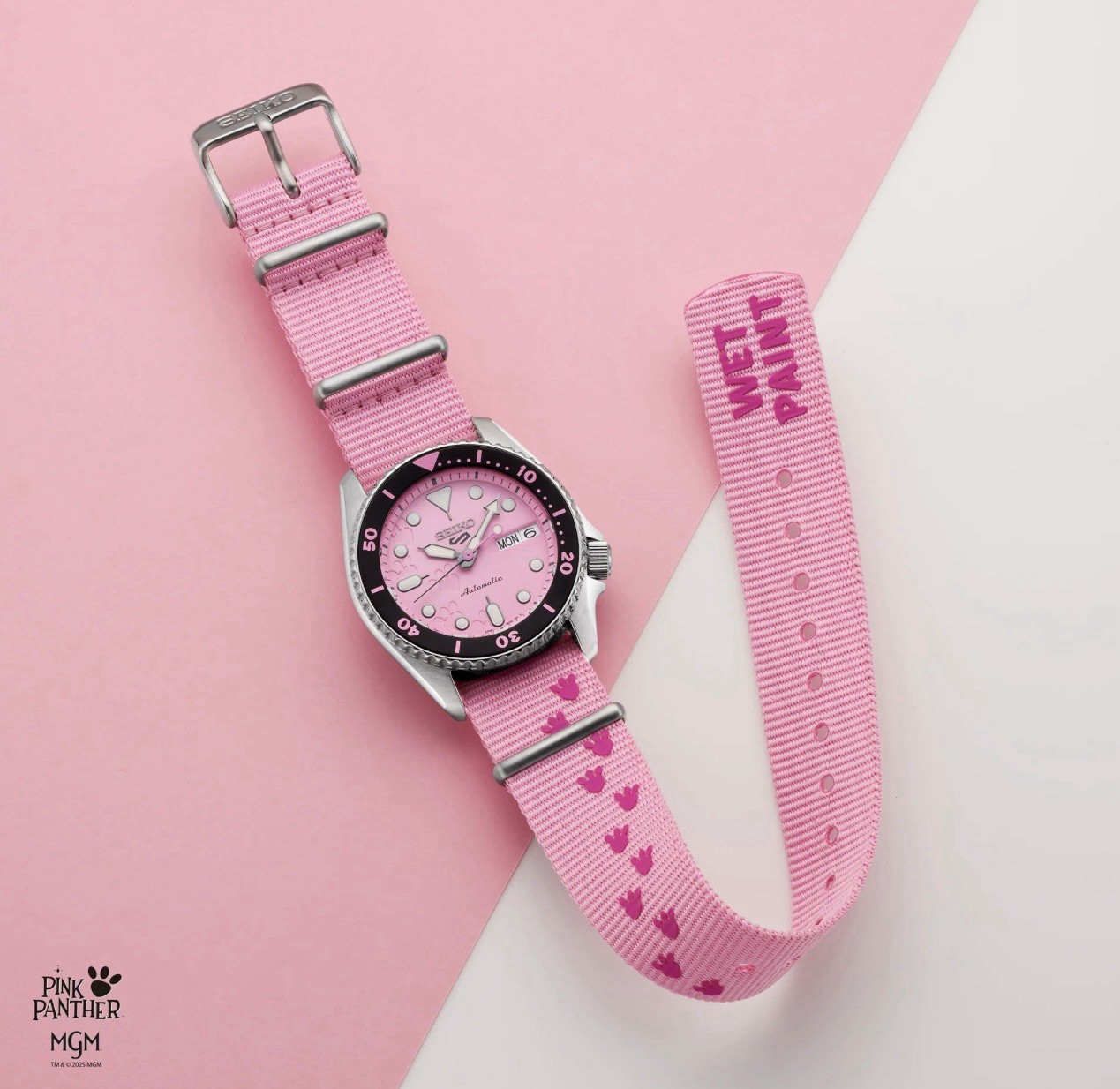 Seiko 5 Sports Pink Panther Limited Edition Automatic Pink Dial Day/Date 100m