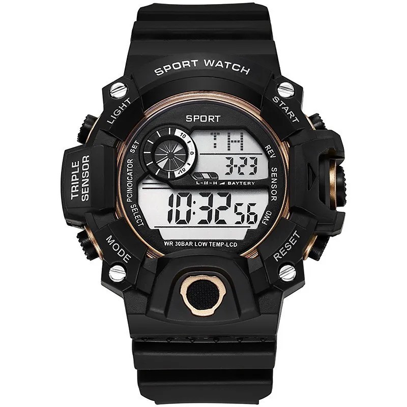 Men’s Digital Sports Watch LED Outdoor Military Style Alarm Stopwatch Rubber Str
