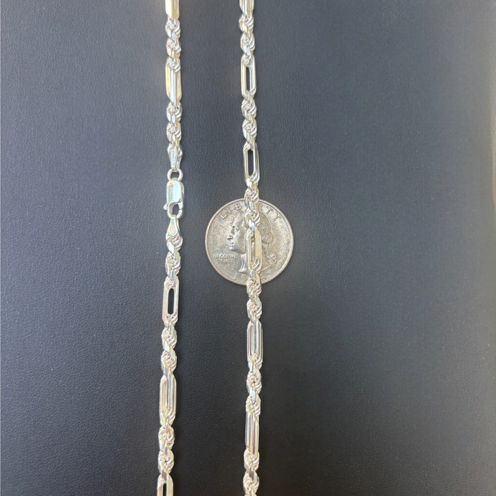 4mm Figarope Chain Necklace – Real Solid 925 Sterling Silver Or 14k Gold Vermeil
