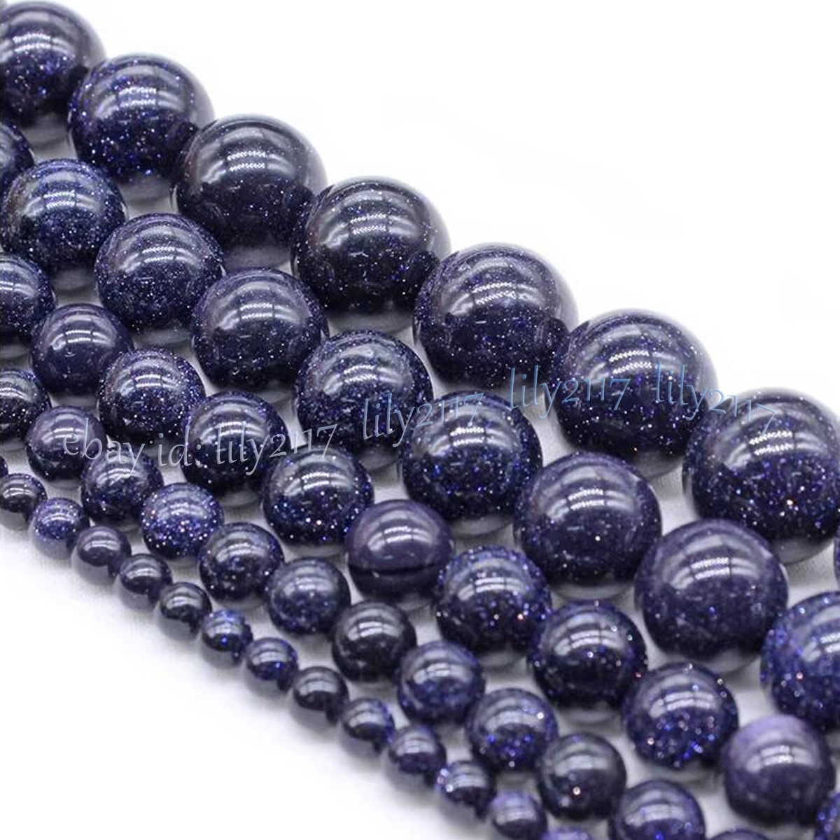 Natural Blue Gold Green Sandstone Round Gemstone Loose Beads Jewelry Making 15”