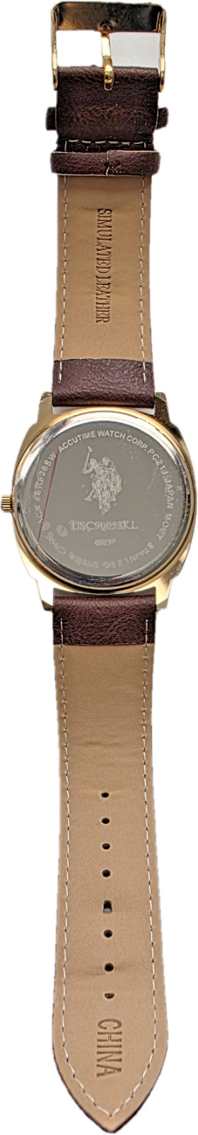 U.S. Polo Assn. Men’s Accutime Watch, Gold-Tone USC90053KL Size 7 1/2 Org Box