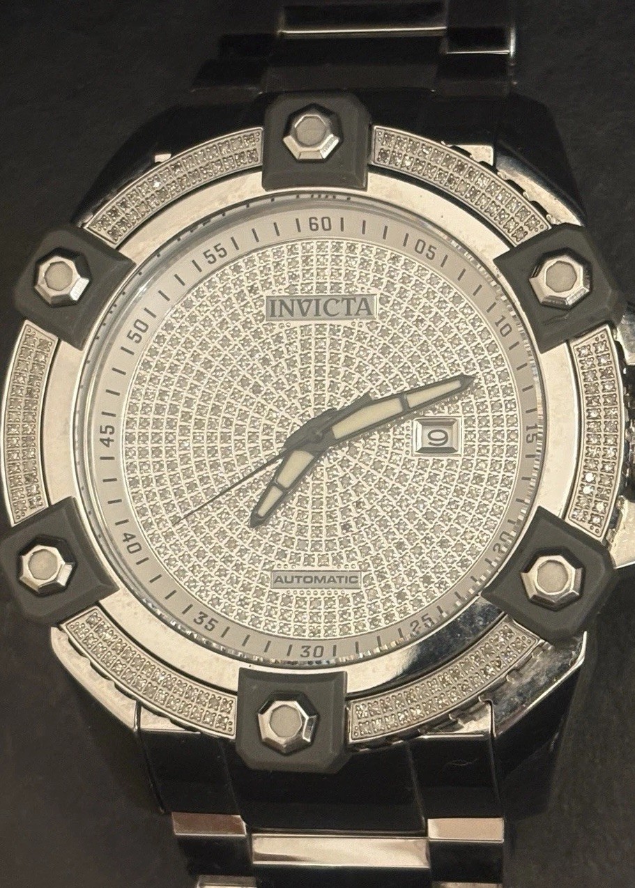 Invicta Pro Diver 3.08 Carat Diamond Automatic Men’s Watch 56mm Steel (27639)