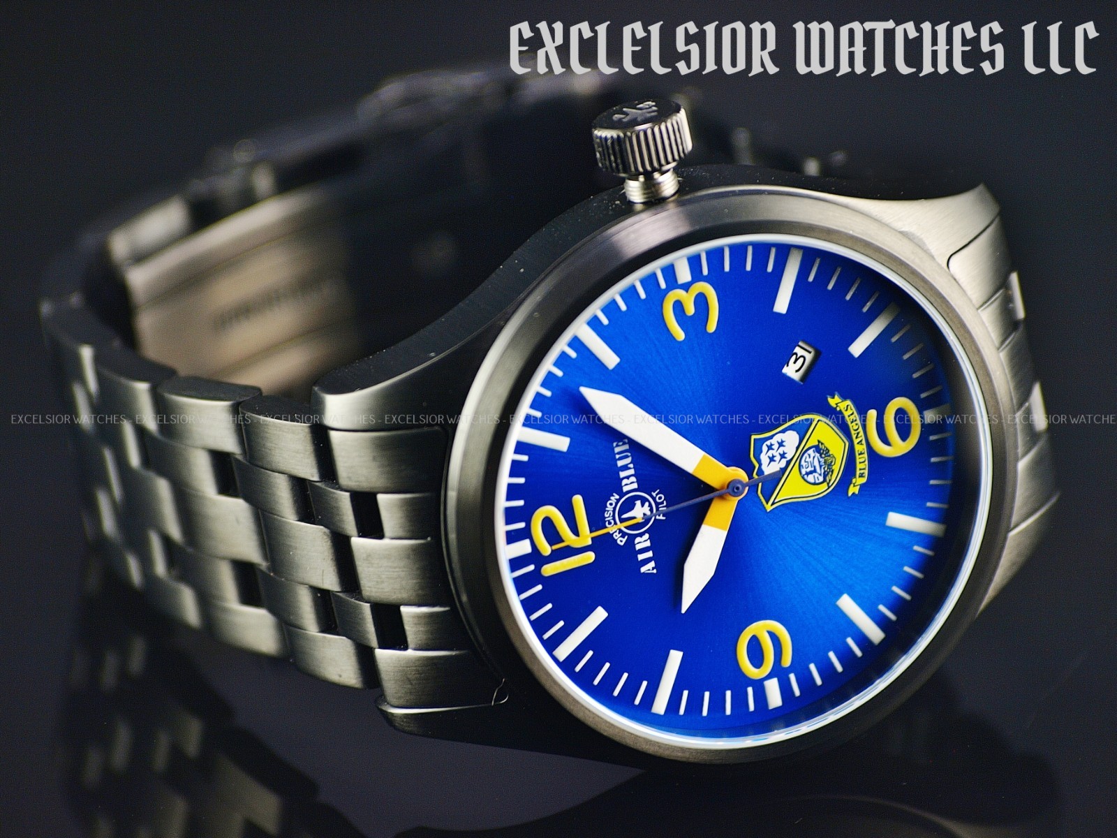 Air Blue By Deep Blue 44mm Blue Angels 9015 Automatic Sapphire Black PVD Watch