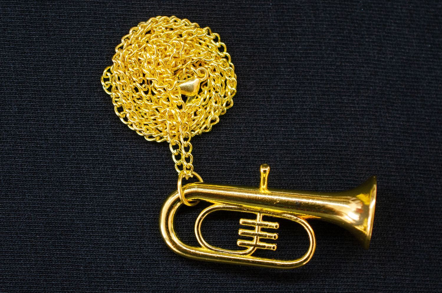Tuba Necklace Miniblings Tenorhorn Tubas 60cm + Box gold-plated