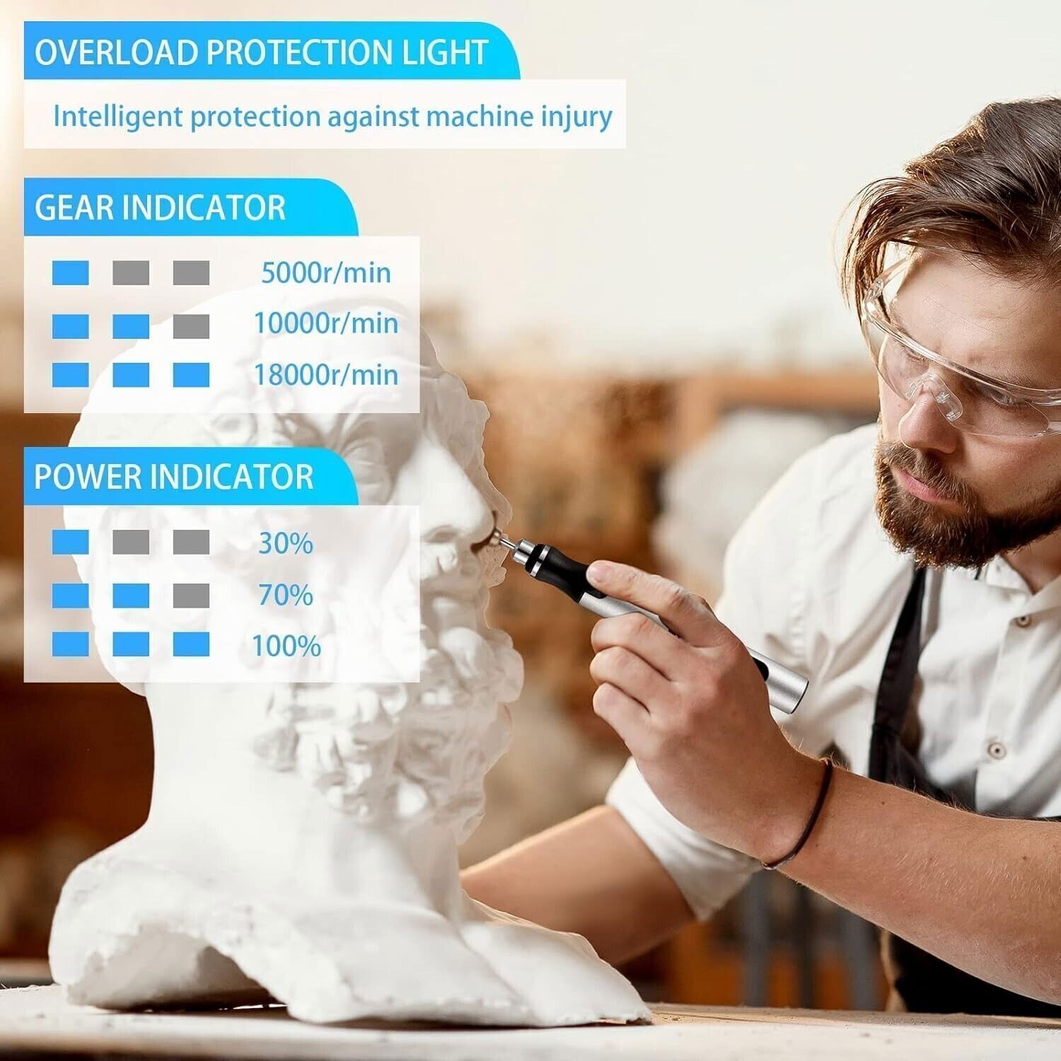 Cordless USB-Rechargeable Mini Electric Engraving Pen with 33 Bits – DIY Tool