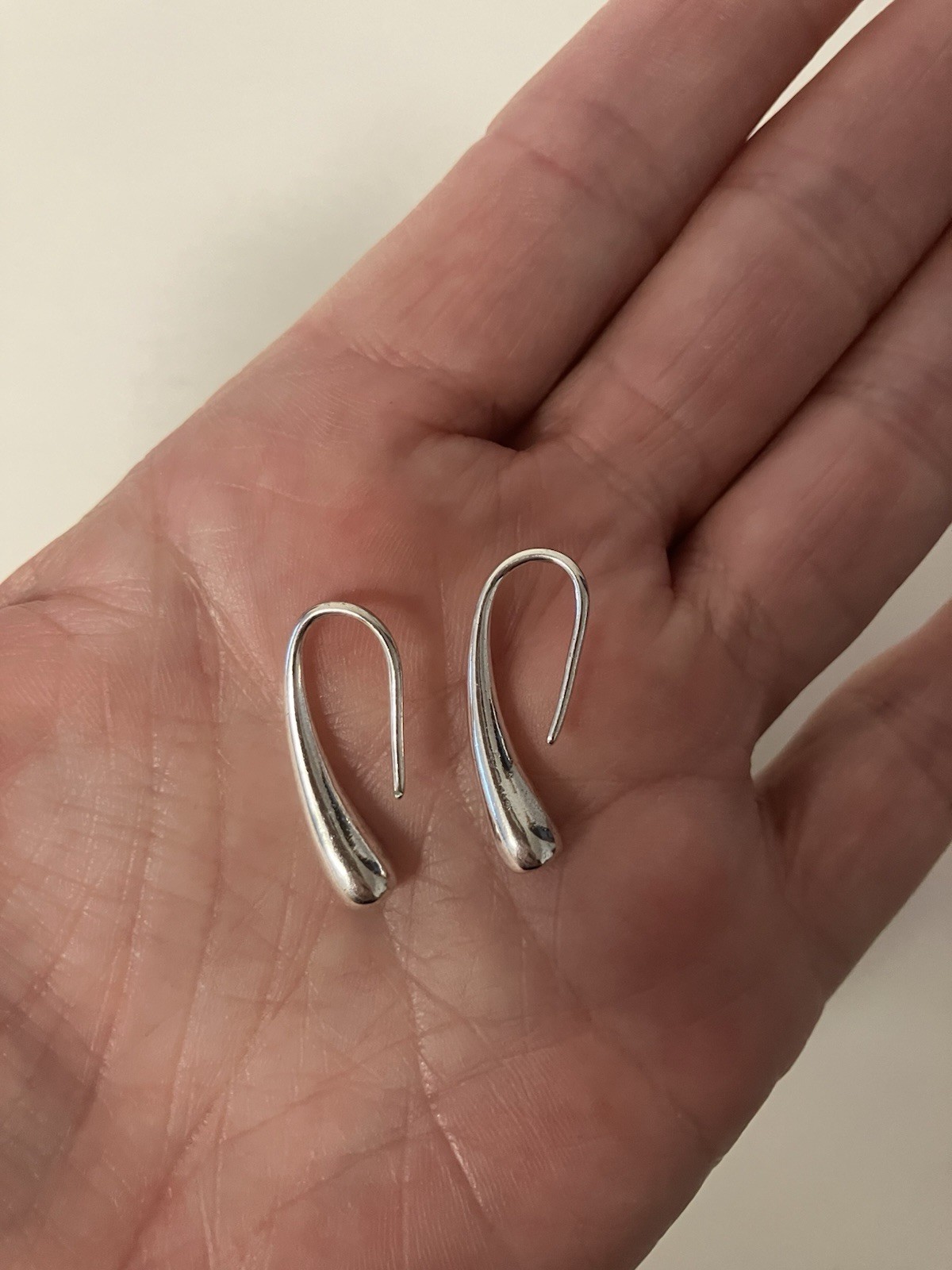 Sterling Silver 925 Teardrop Dangle Drop Earrings Minimalist Marked s925 5.67g