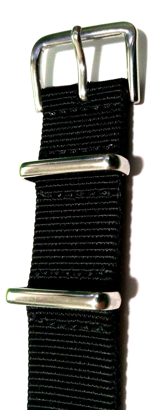 11.5″ LONG Fits any 18mm Black Nylon Simple & EZ Pass Thru Watch Band One Piece