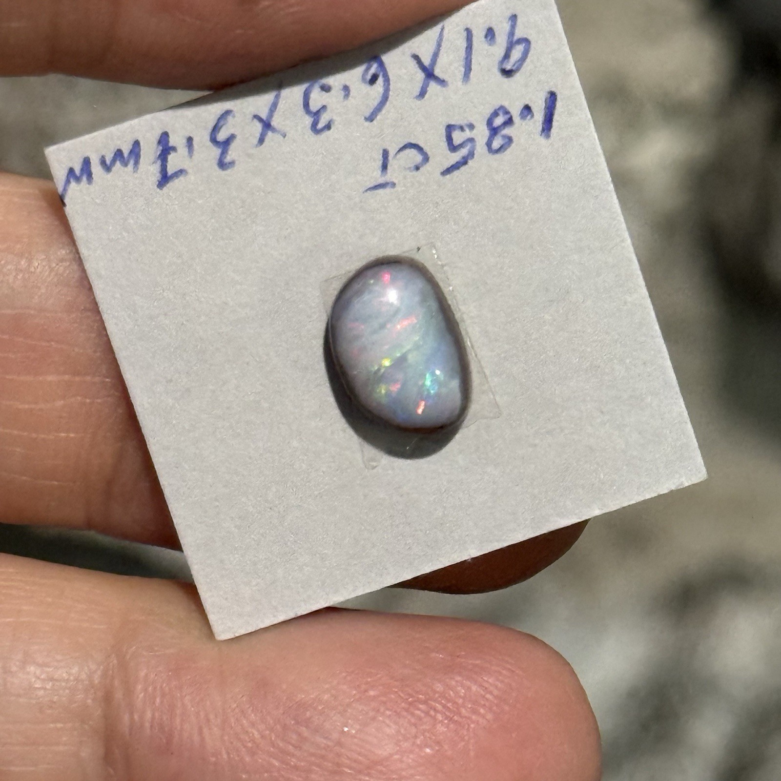 1.85ct 9.1×6.3×3.7mm Colorful Australian Boulder Opal Oval Cabochon Ring Gem