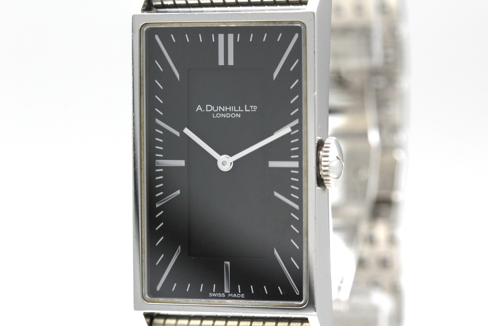 *N MINT* Dunhill Wafer 8036 Black Tank Rectangular 22mm Quartz Men’s Watch JAPAN