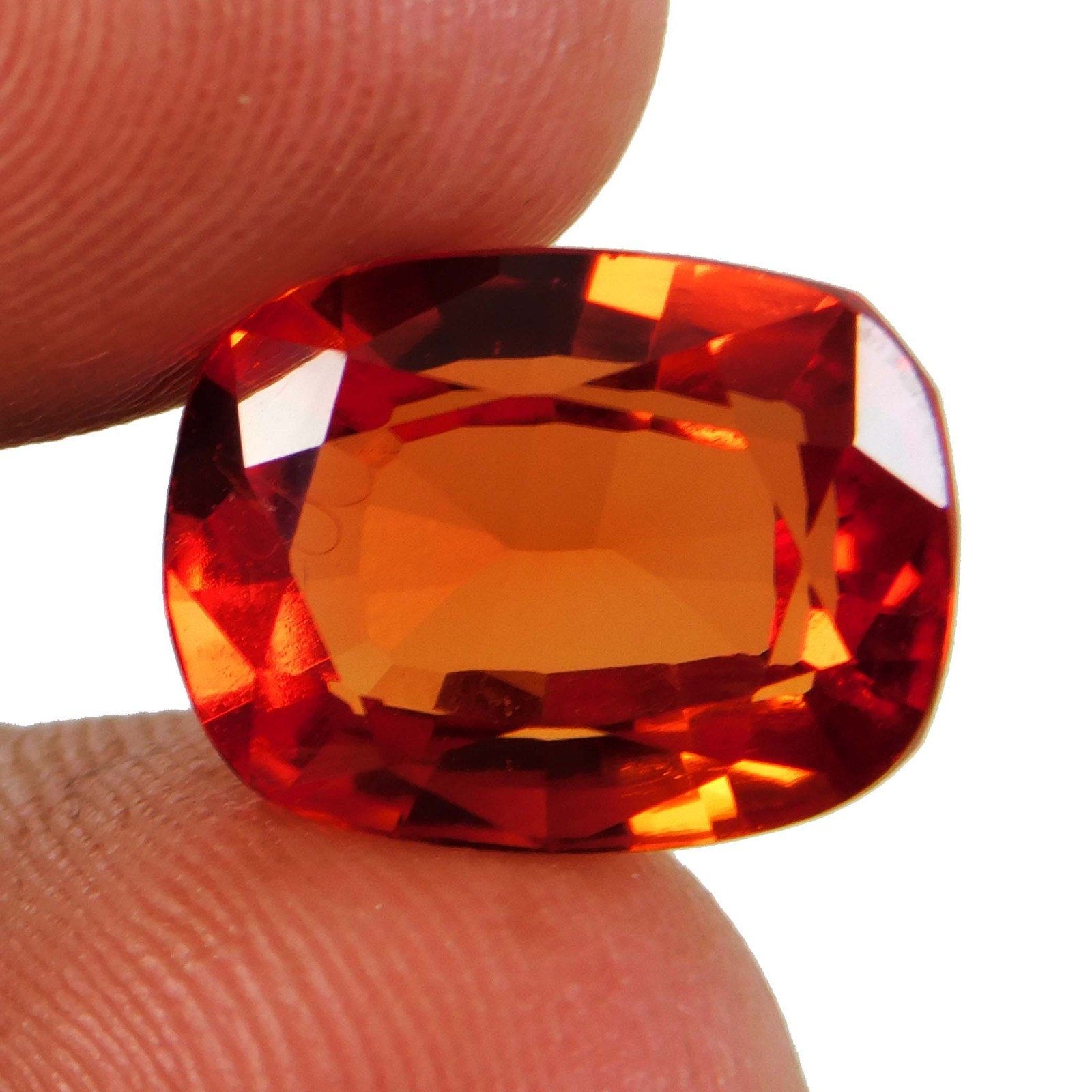 Certified 9.20 Ct Natural Orange Spinel Cushion Cut Untreated Loose Gemstone