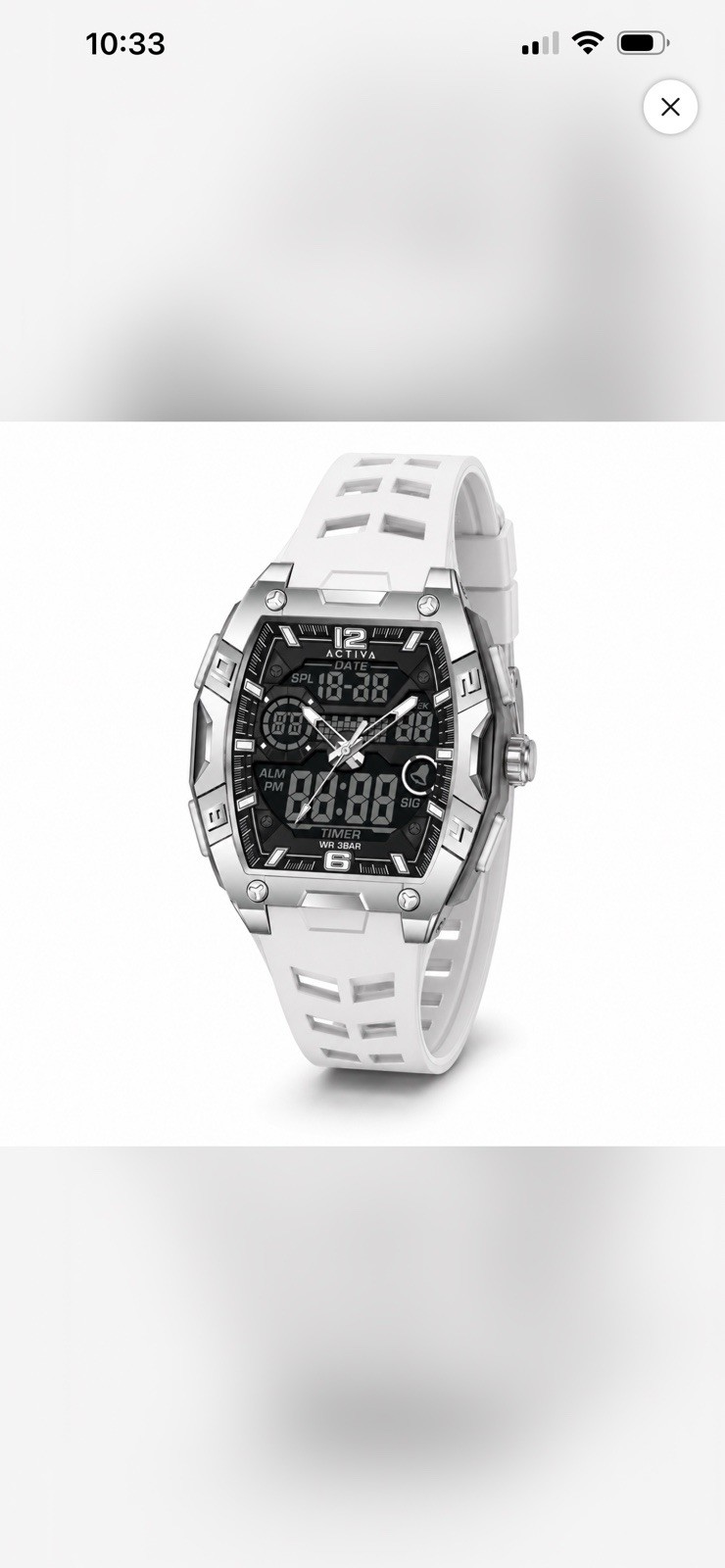 Activa X Invicta Digital Men’s Watch – 50mm. White (ACW8131-001)