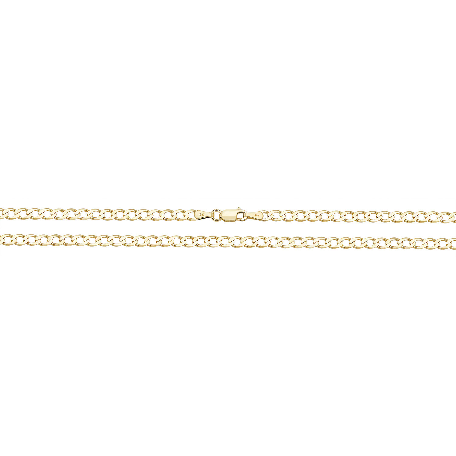 Solid Real 9ct Yellow Gold Flat Curb Chain Girls Anklet 10″ FREE UK DELIVERY