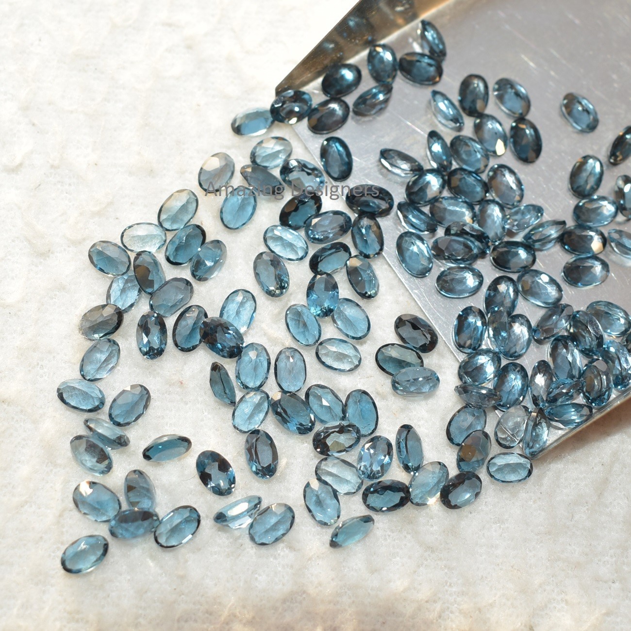 Natural London Blue Topaz Oval Faceted Cut 3x5mm to 8x10mm Loose Gemstone