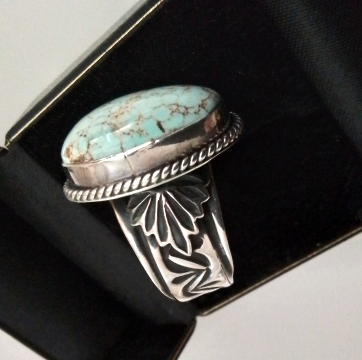 SUNSHINE REEVES Dry Creek Turquoise Sterling Silver Ring Size 11.5 Navajo