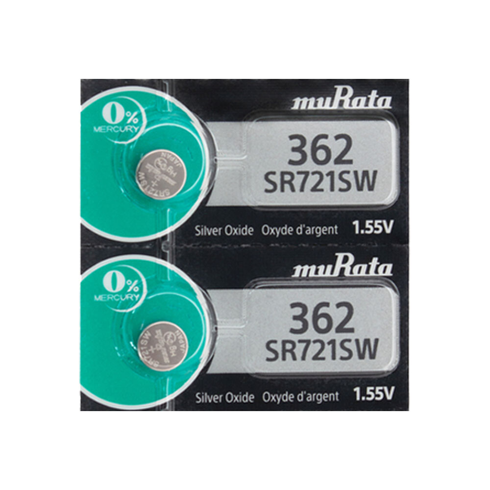 Original Murata Replaces Sony SR721SW 362 Button Battery x 2
