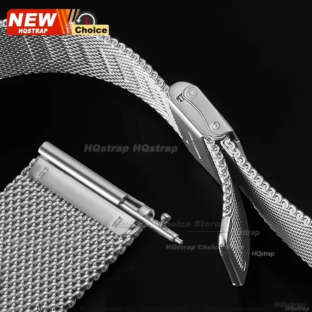 12–24mm Stainless Steel Mesh Metal Watch Strap Band Unisex