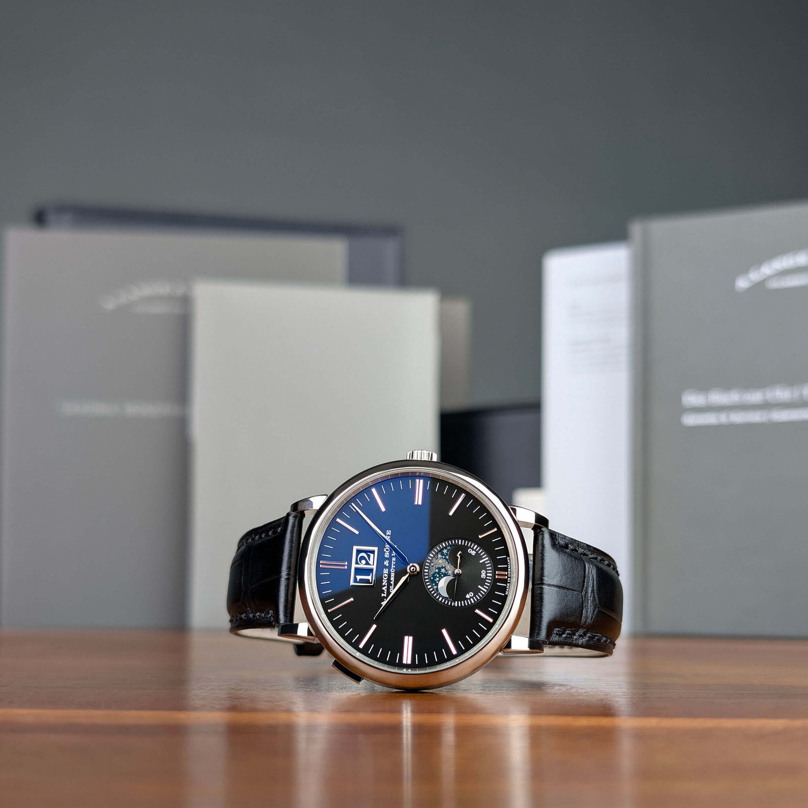 2022 Box & Papers + New Lange Strap A. Lange & Sohne Saxonia Moon Phase 384.029