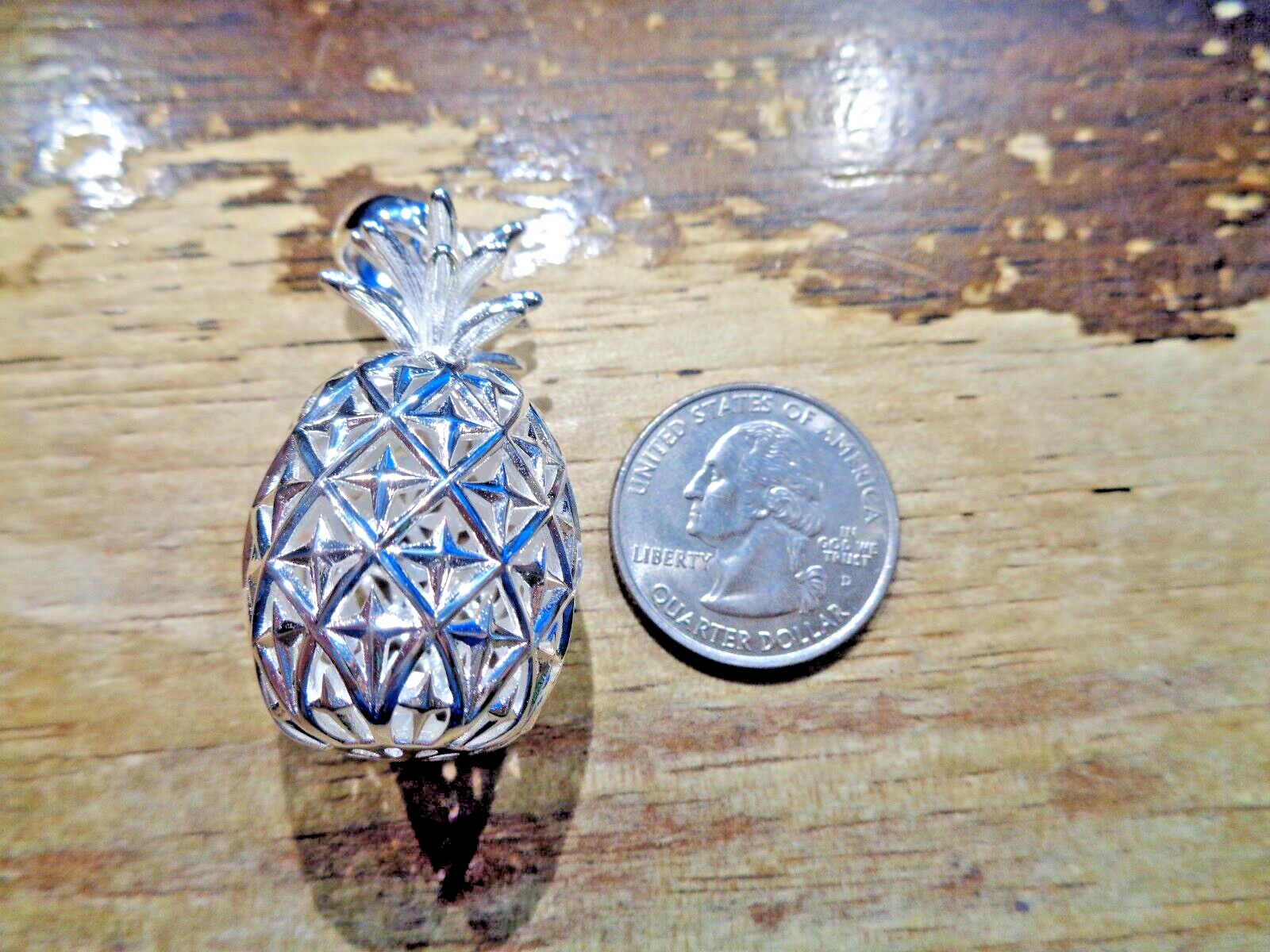 22.5MM BOLD HEAVY SOLID 925 SILVER EXTRA-EXTRA LARGE HAWAIIAN PINEAPPLE PENDANT