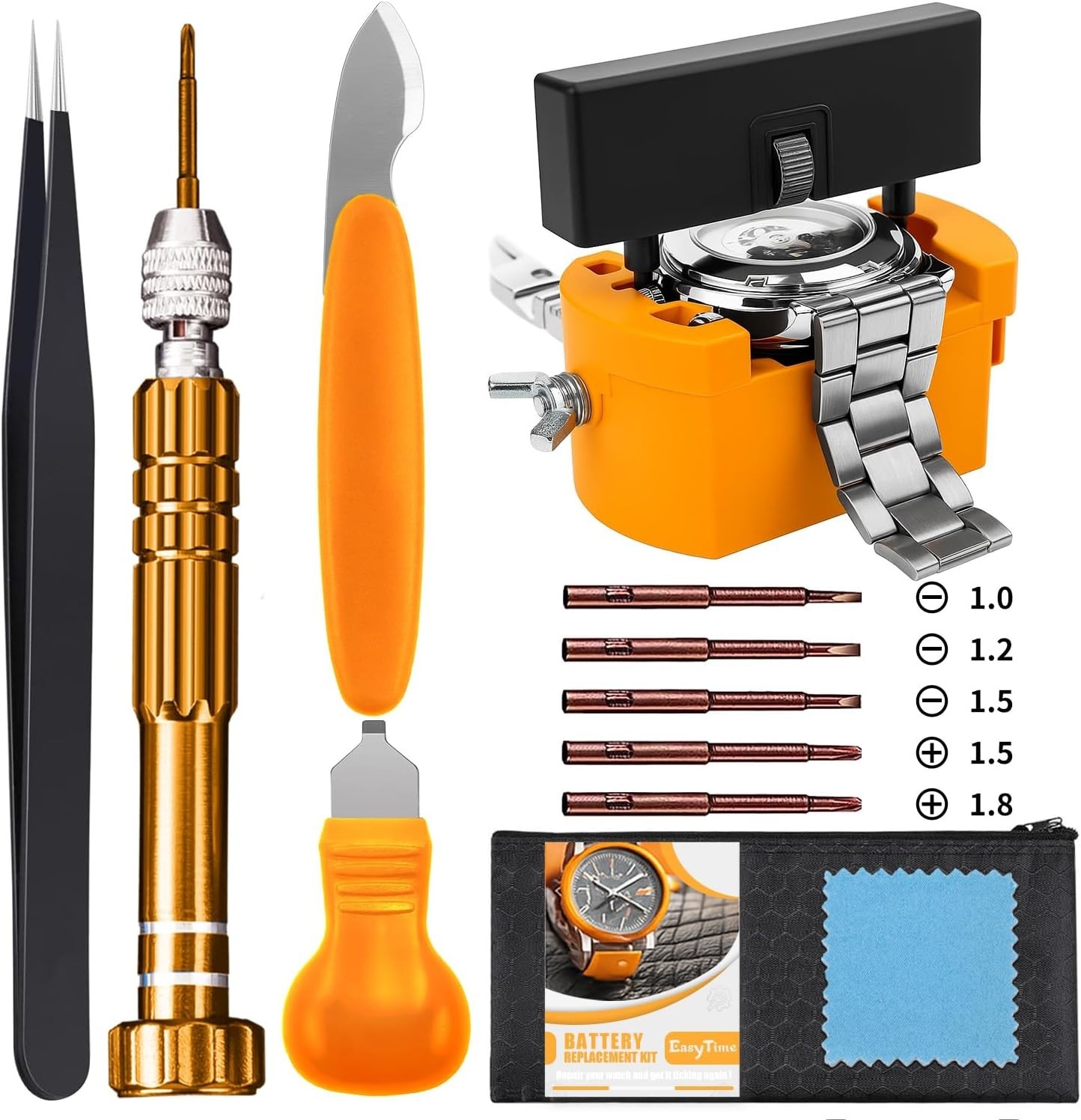 Multi-Function Watch Case Opener Set: Durable Tool Kit for Easy Repairs, 1 Count