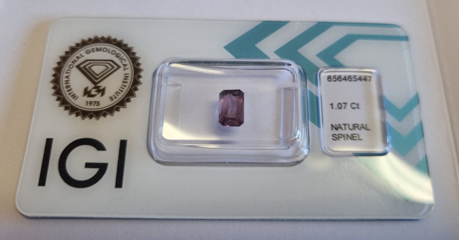 IGI Certified 1.07 carat Rare Natural Purplish Pink Faceted Spinel Square Cut