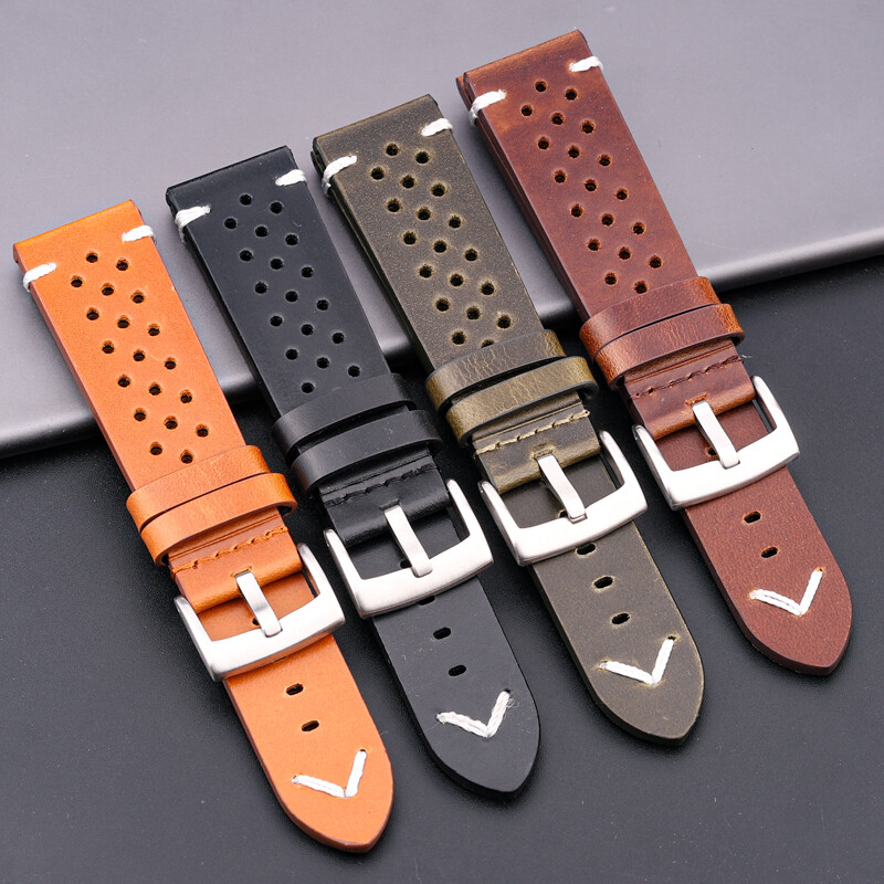 Correa De Reloj Transpirable Hecha A Mano Para Hombres Y Mujeres, De Cuero Genui