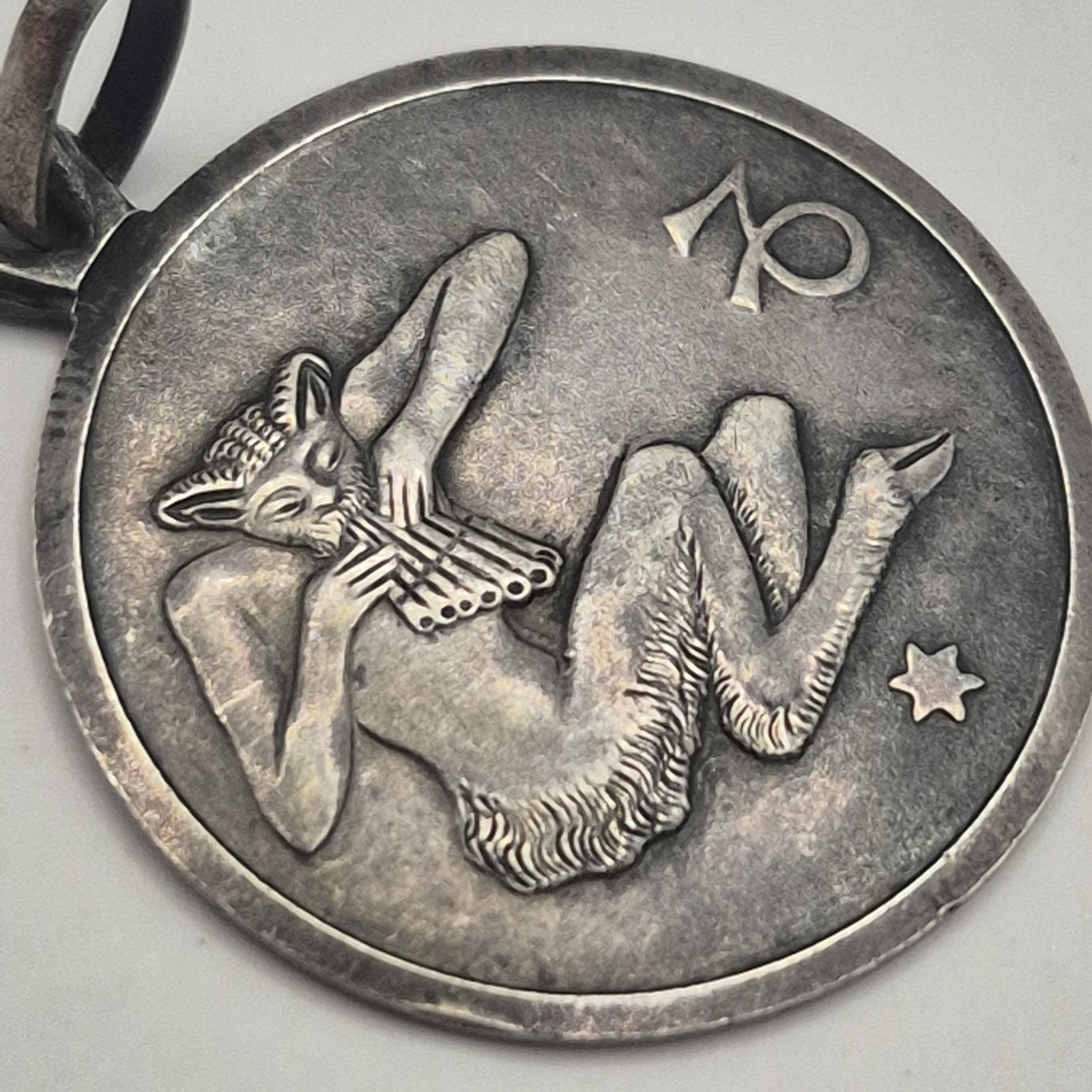 Unoaerre 1AR 800 Silver Astrology Astrological Satyr Capricorn Medal Pendant