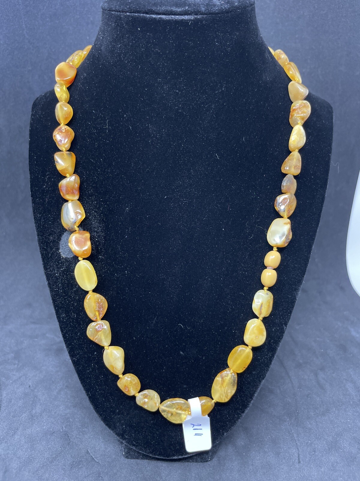 Baltic Amber Necklace Butterscotch Beads Natural Unisex Jewelry 21″ 17gr