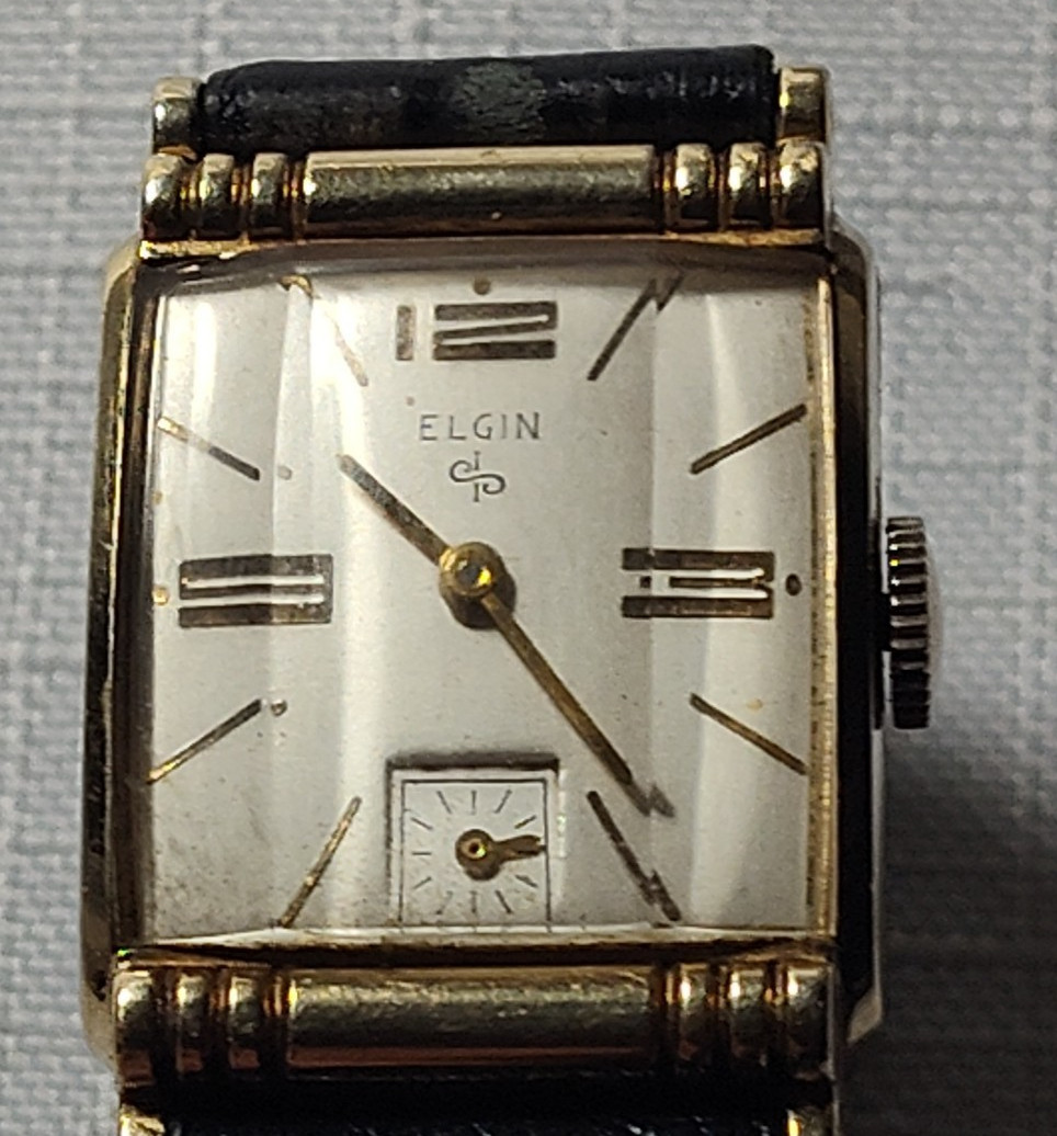 Elgin Dura Power cal 673 ref 6519 watch with original band 10K RGP Repair