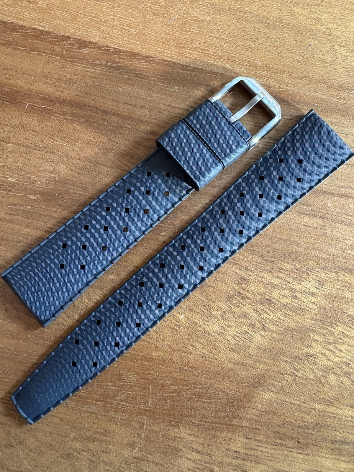 Genuine Tropic Brand 20mm Anthracite Grey Rubber Watch Strap
