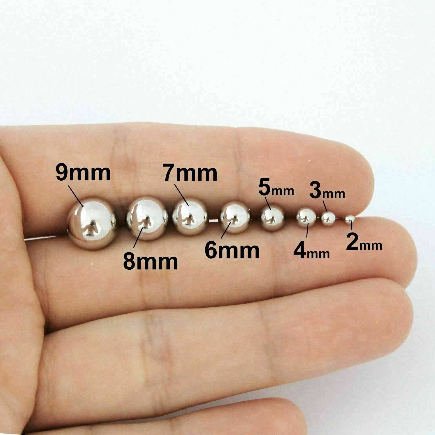 14K White Gold Ball Stud Earrings – Genuine Gold – 3mm 4mm 5mm 6mm 7mm 8mm