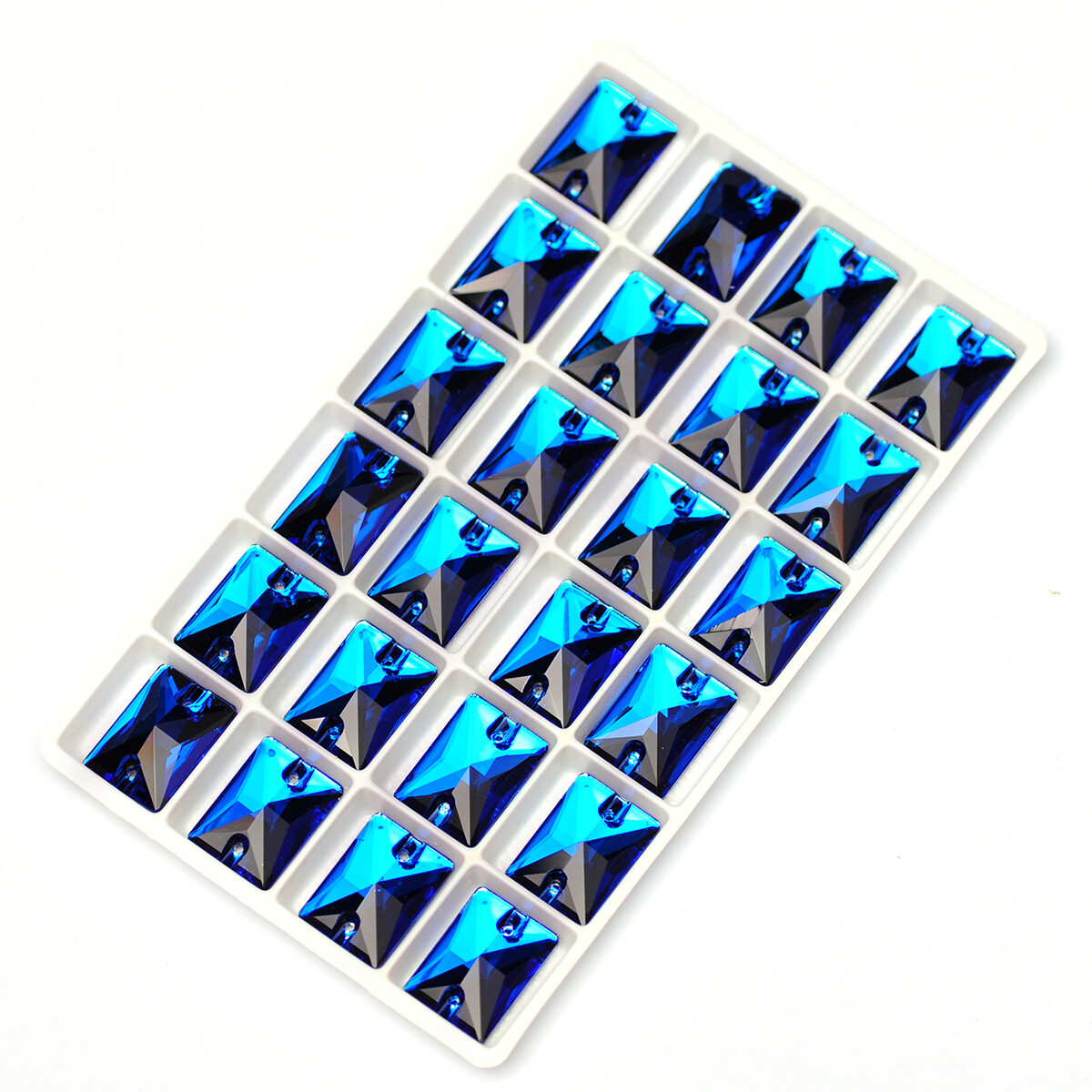 Multicolor Capri Blue Crystals Glass Sew On Rhinestones Flatback With Two Holes