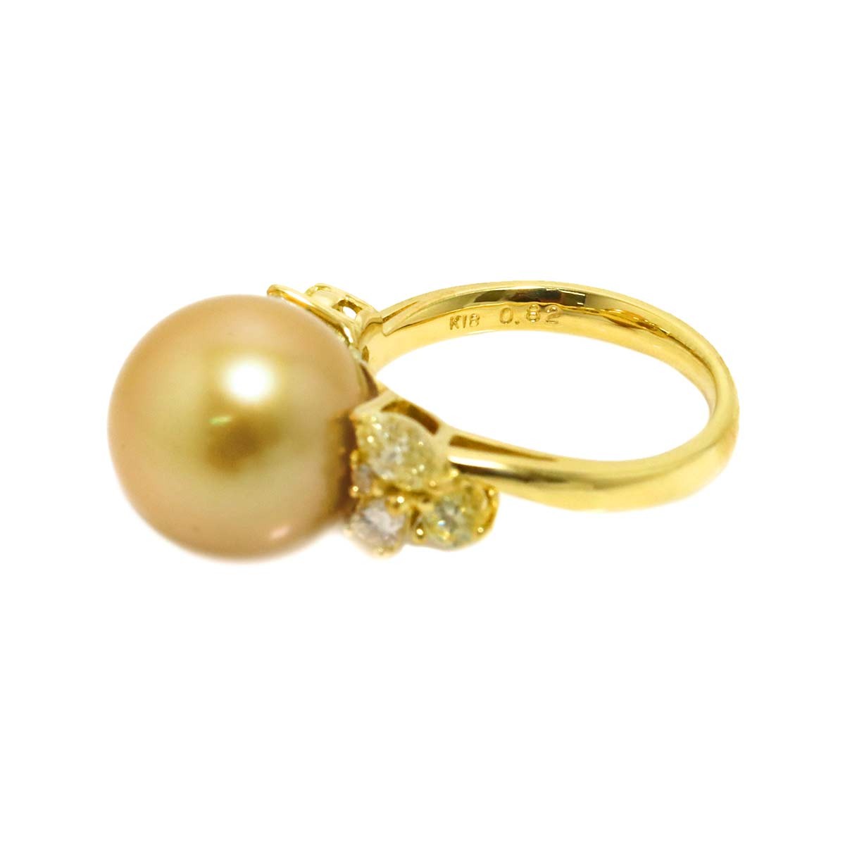 South Sea pearl 12.7mm Diamond 0.82ct Ring 18K K18 YG 750 5.75-6(US) 90333493