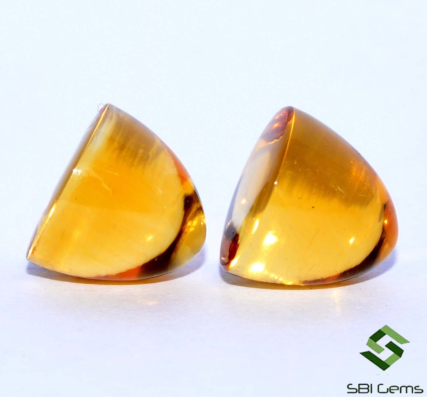 Certified Natural Citrine Bullet Shape Cabs Pair 11 mm 16.70 Cts Loose Gemstones