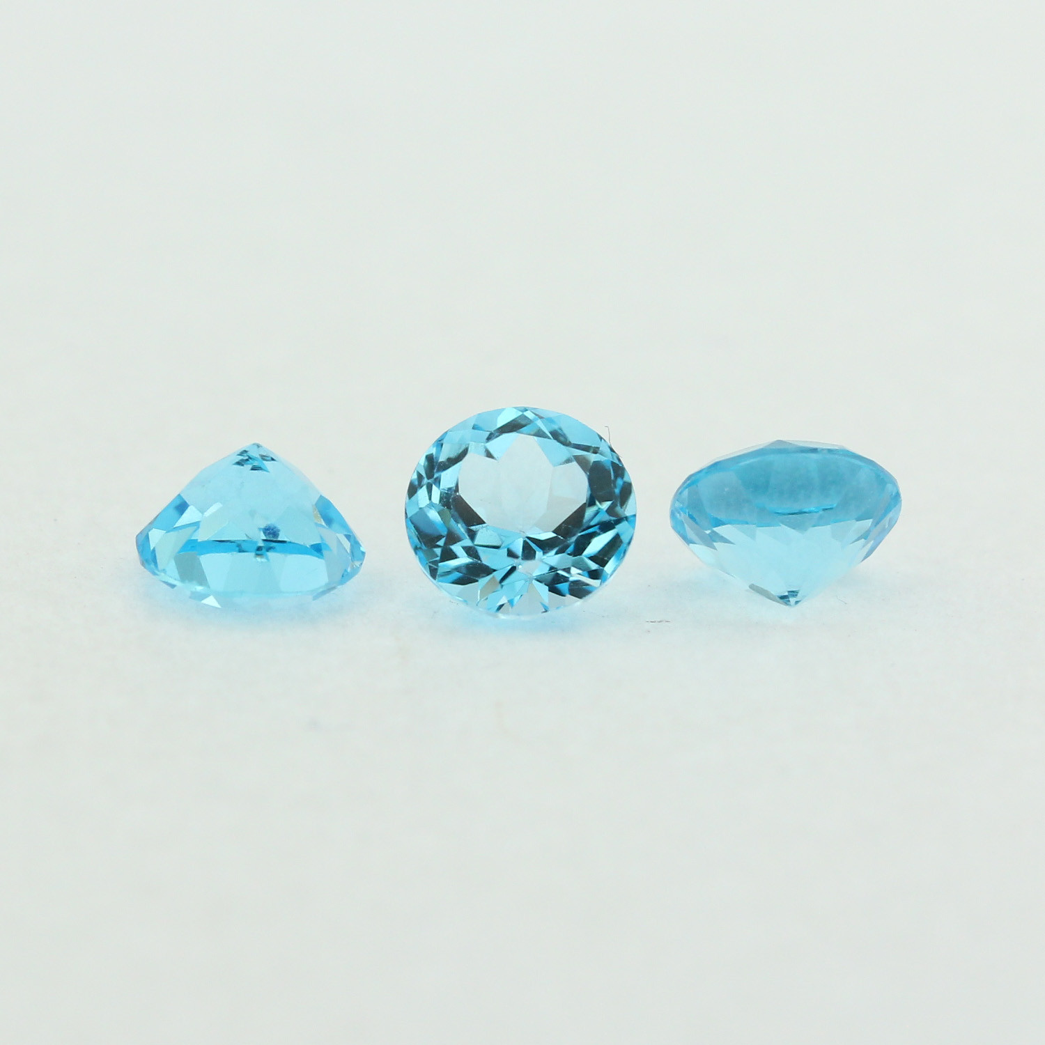 Loose Round Cut Genuine Natural Blue Topaz Stone Single November Birthstone
