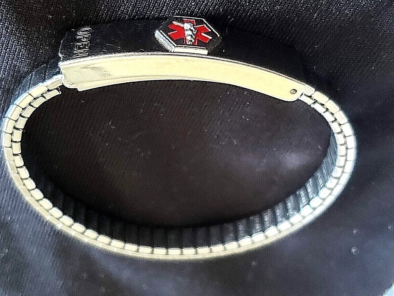 Medilog Speidel Medical ID Alert Vintage Stretch Bracelet – Approx. 6 inches