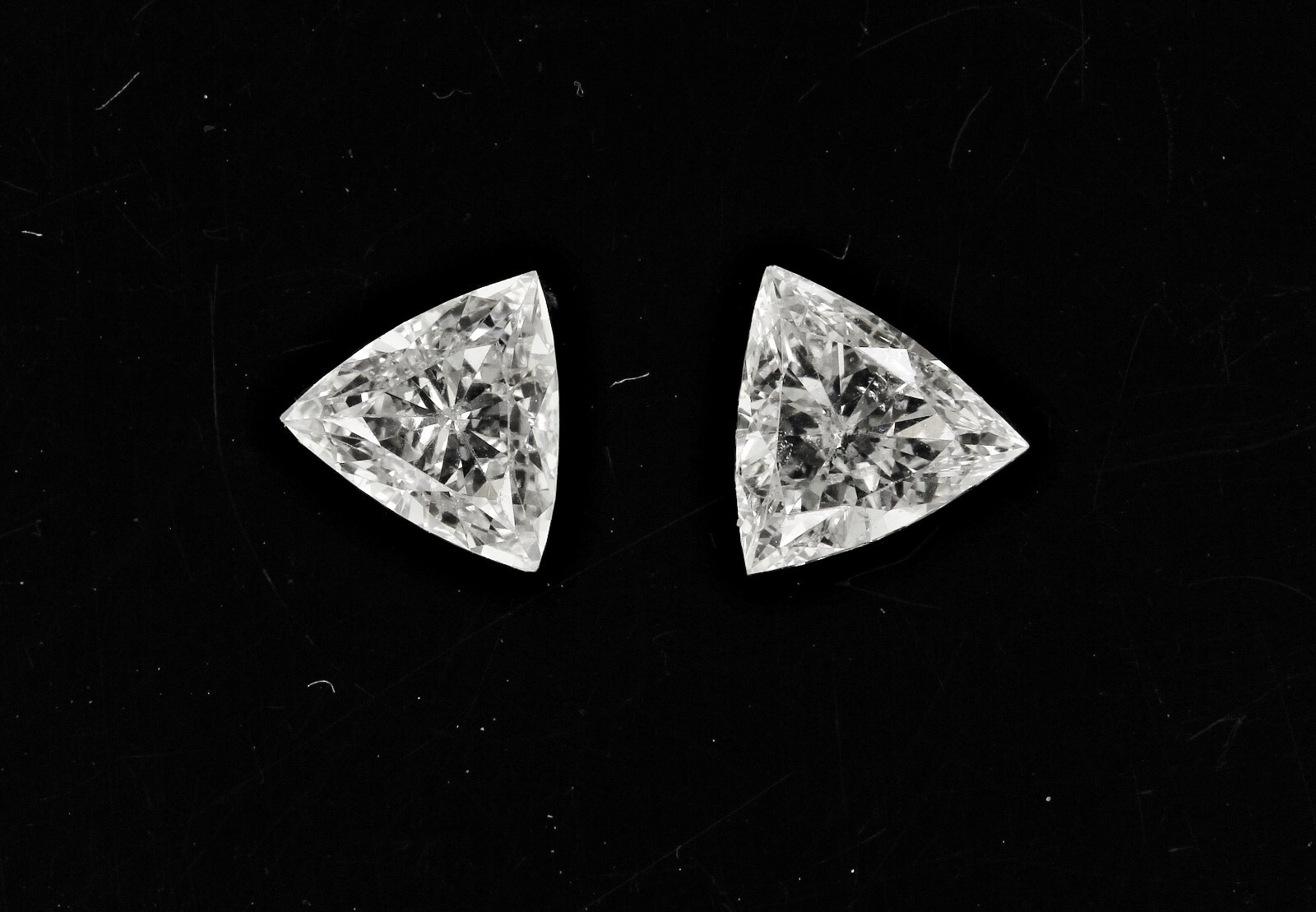 Trillion Diamonds 0.36 Ct F SI1 Triangles Side stones Loose Pair Natural Jewelry