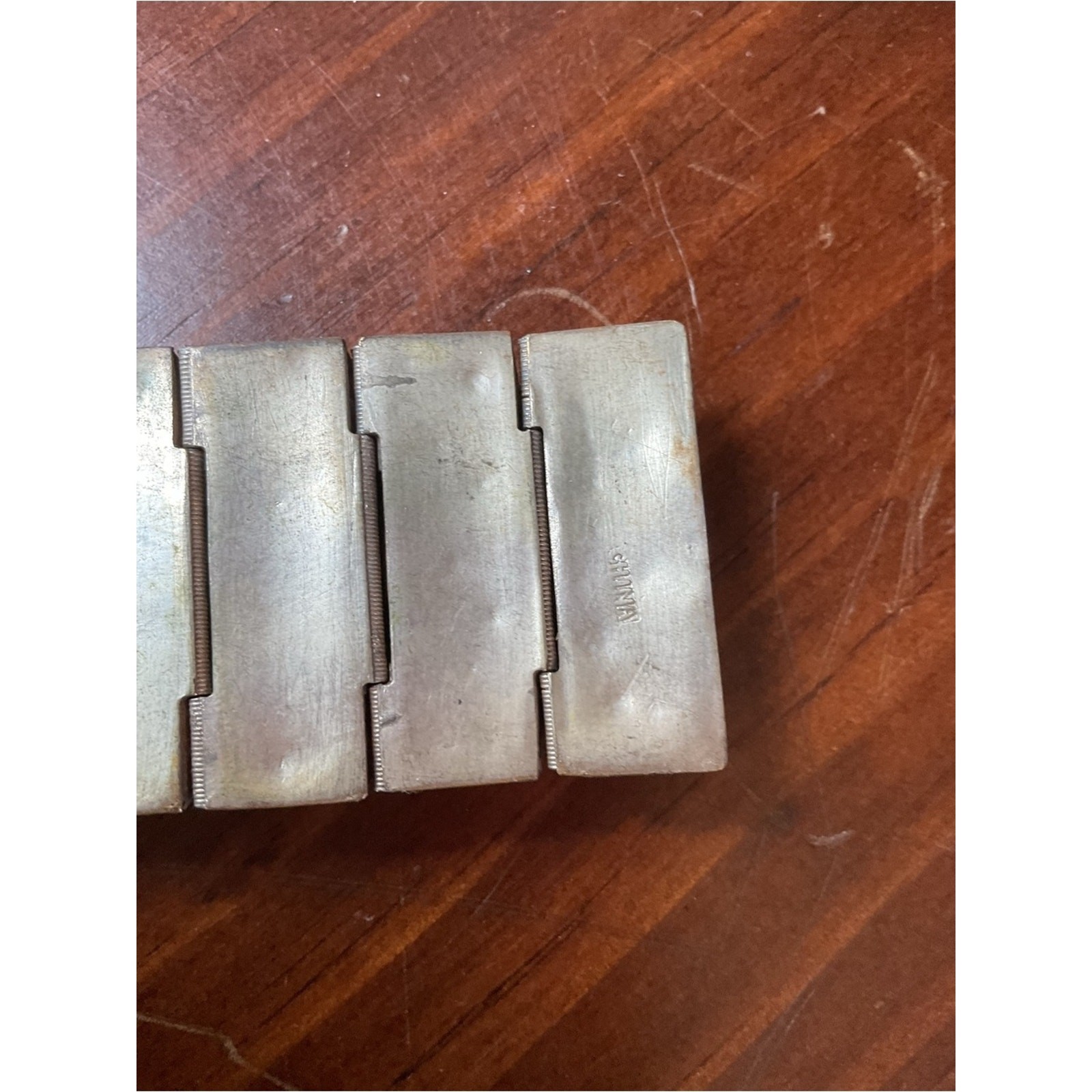Vintage Chinese Export Silver Tone Asian Bracelet Cuff