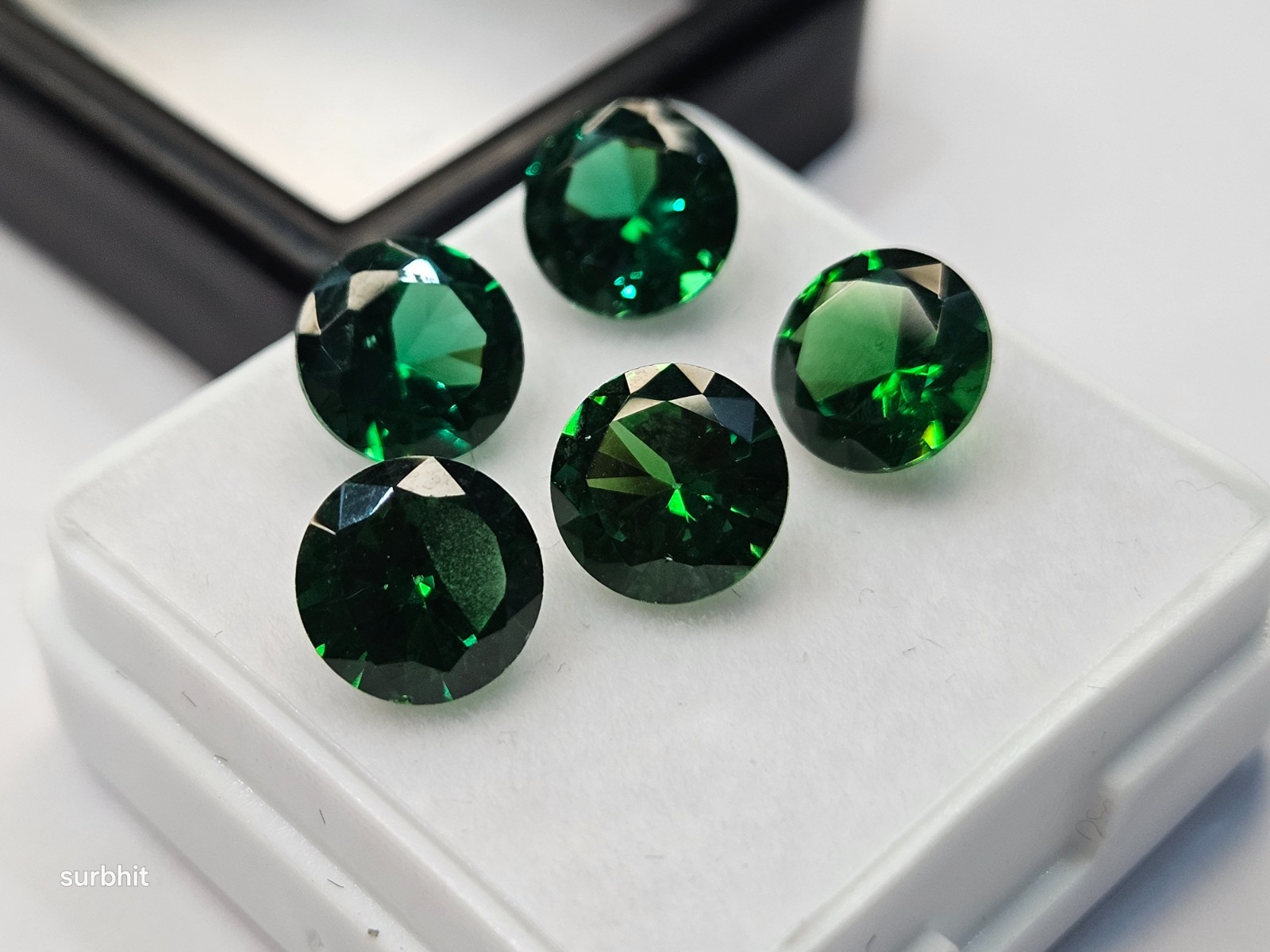 AAA Colombian Emerald Round Cut 8-9 Ct 5Pcs Green Certified Loose Gemstone