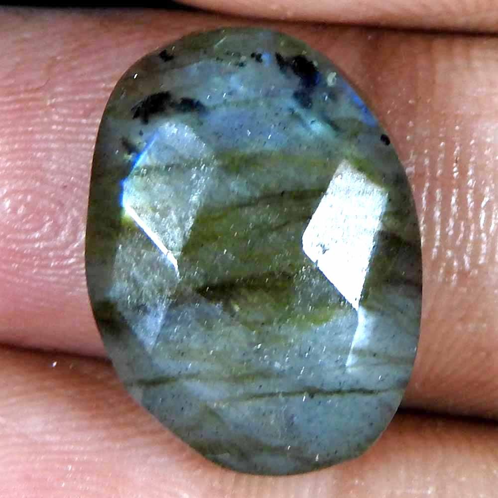 14.30Cts100%Natural Blue Cut Power Labradorite Oval Cabochon Loose Gemstone