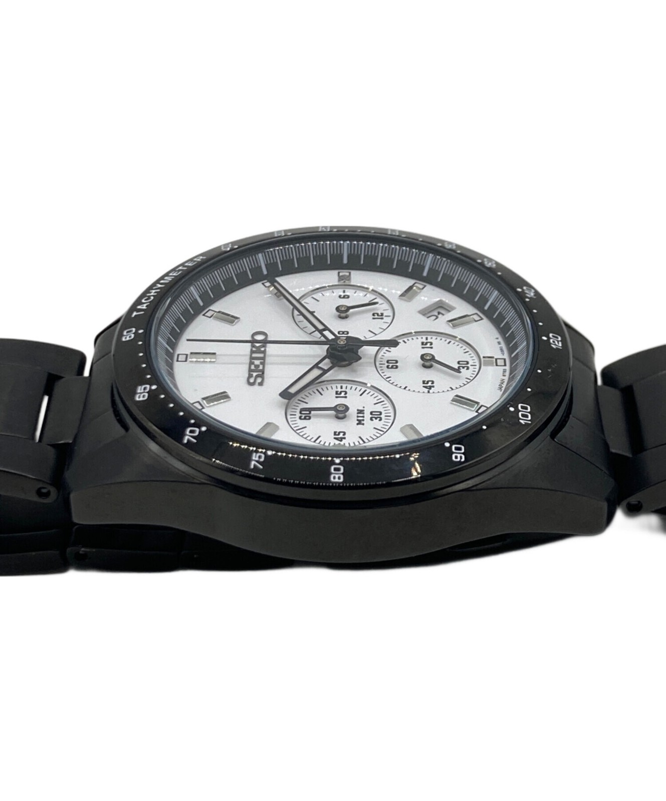 SEIKO x NANO universe Chronograph Watch 8T63-00N0 Black White Japan Steel Men’s