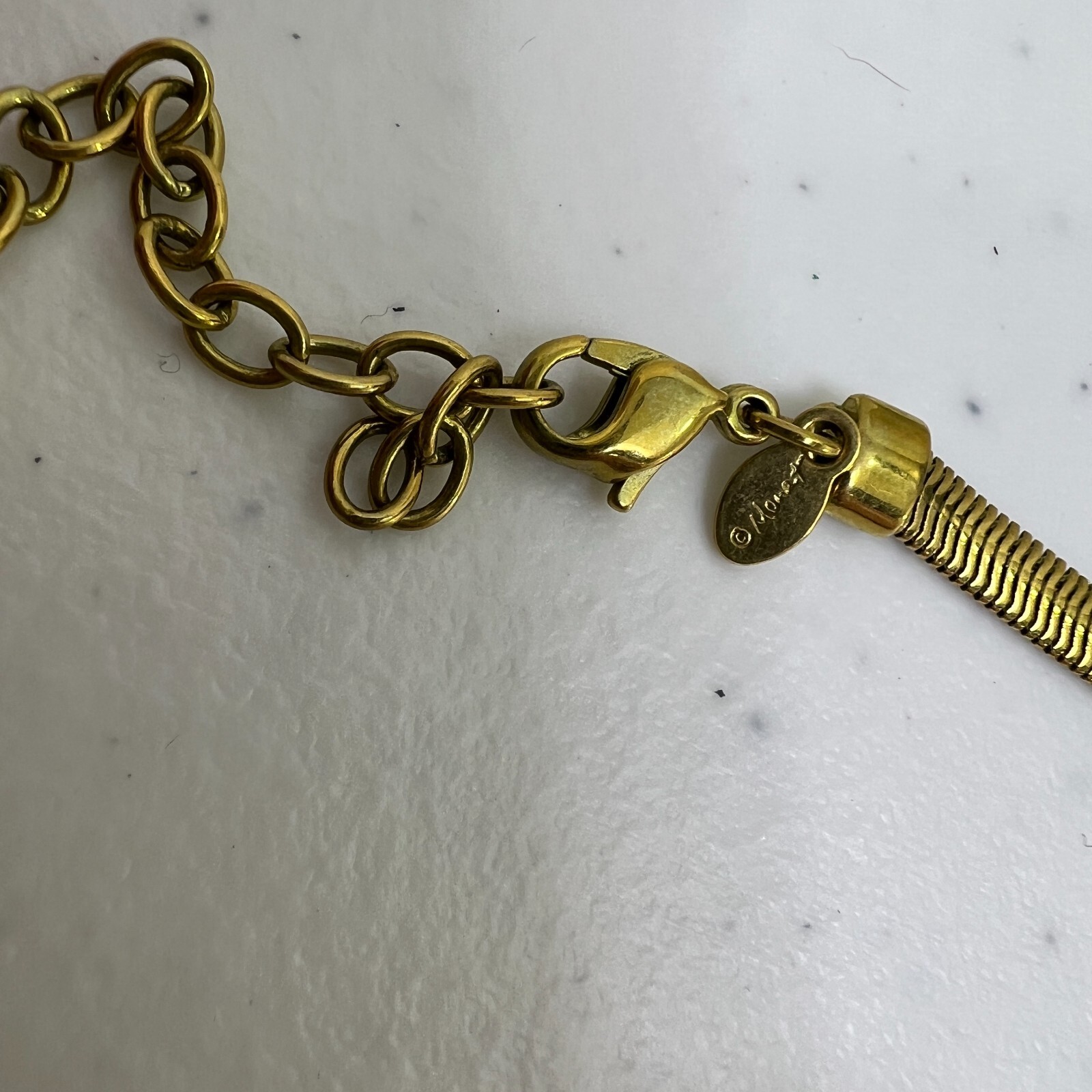 Monet Chain Gold Tone 16 Inches Vintage Snake Chunky Big Basic Every Day