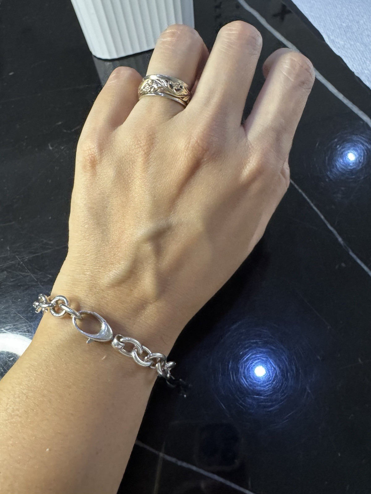 Authentic Gucci Sterling Silver Link Chain Bracelet 7 Inches