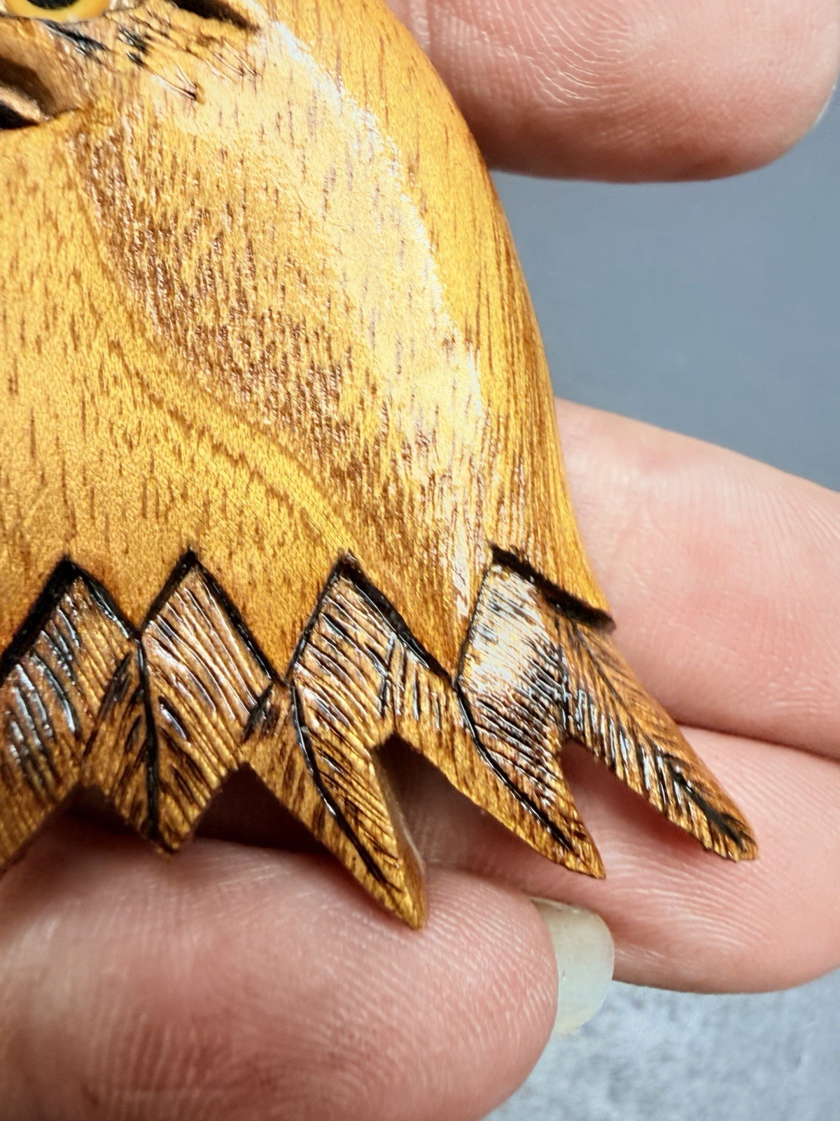 Carved Eagle Head Brooch Pin Signed Very Neat Looking