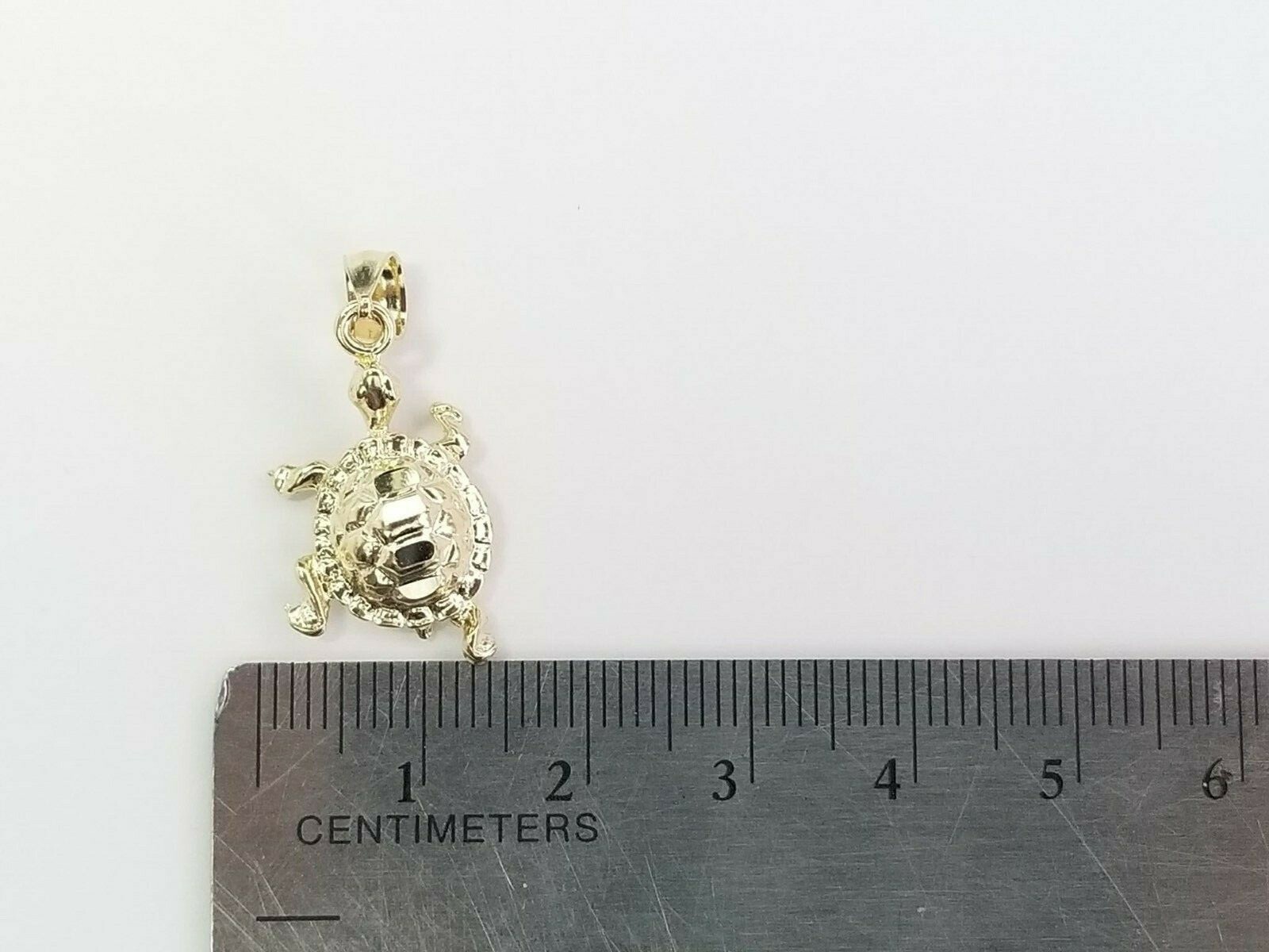 1OK Gold Charm Pendant Turtle Walking Ocean Life Small Tiny Vacation WomenMen 3D