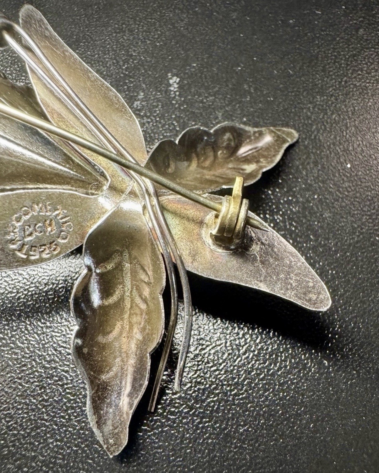 Taxco Mexico Signed Sterling Silver 925 Orchid Flower Brooch Pin 6.5g