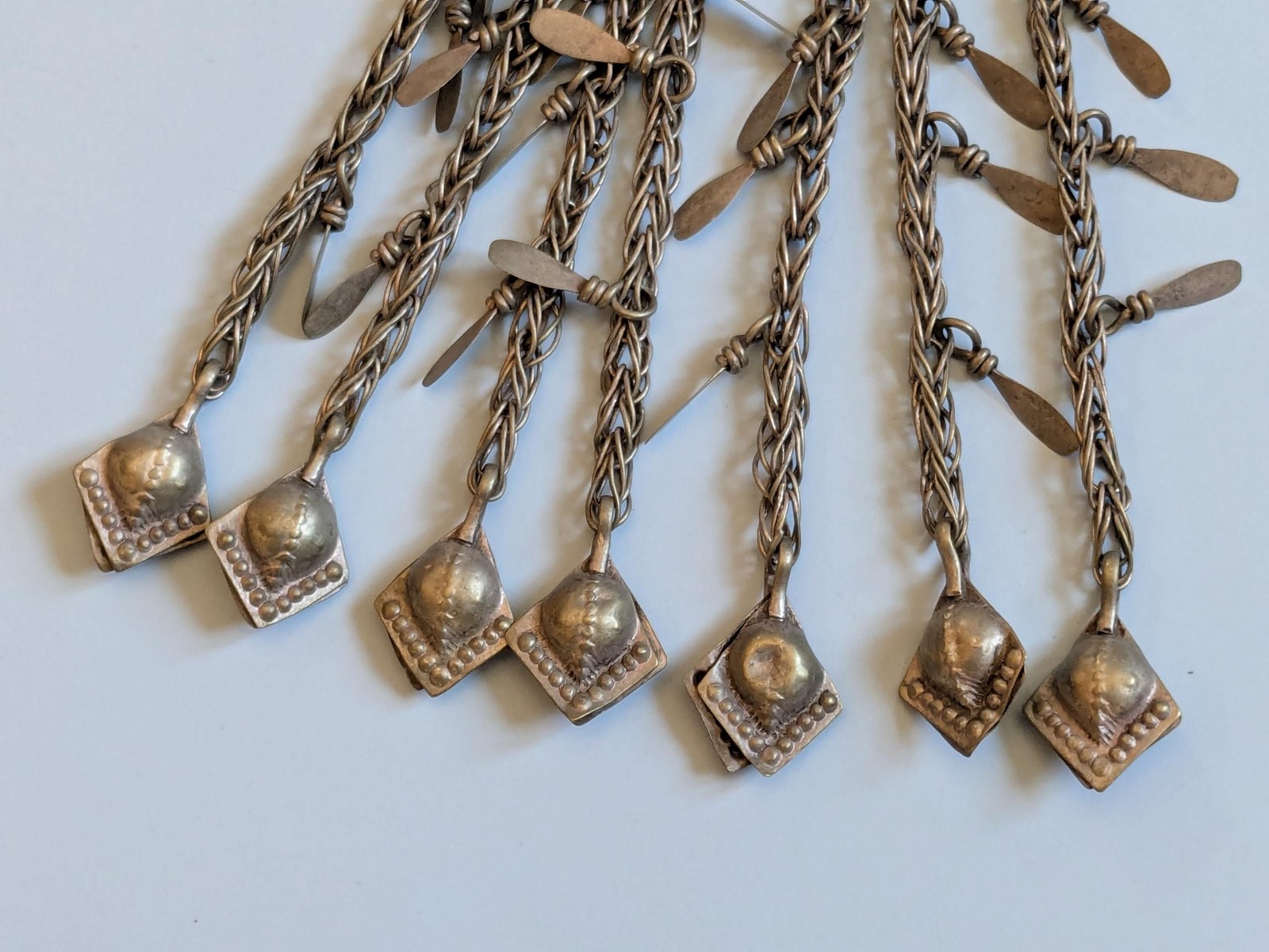 Kuchi Tribal Pendant Large Textile Adornment Unique Focal 8.5″ (20657)