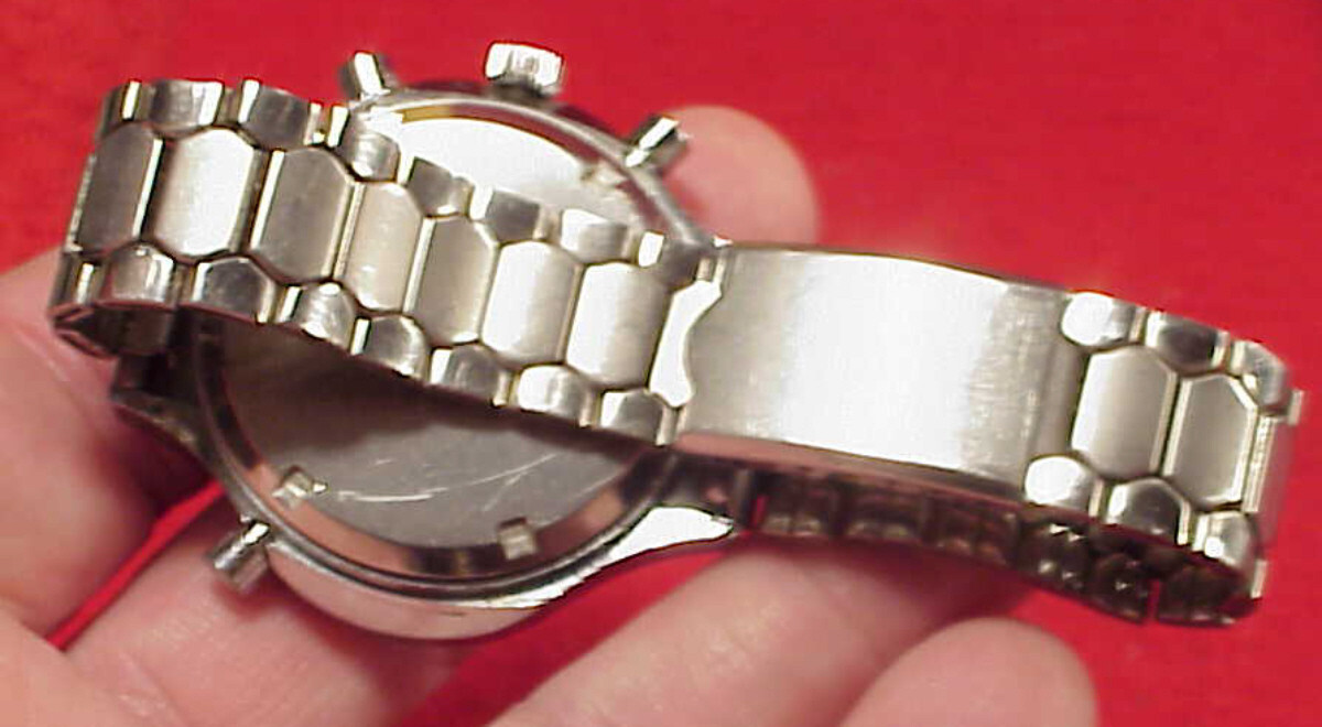 VINTAGE 45MM ILONA CHRONOGRAPH WRISTWATCH 1975 2 SWEEP HANDS MIN HOUR REGISTERS