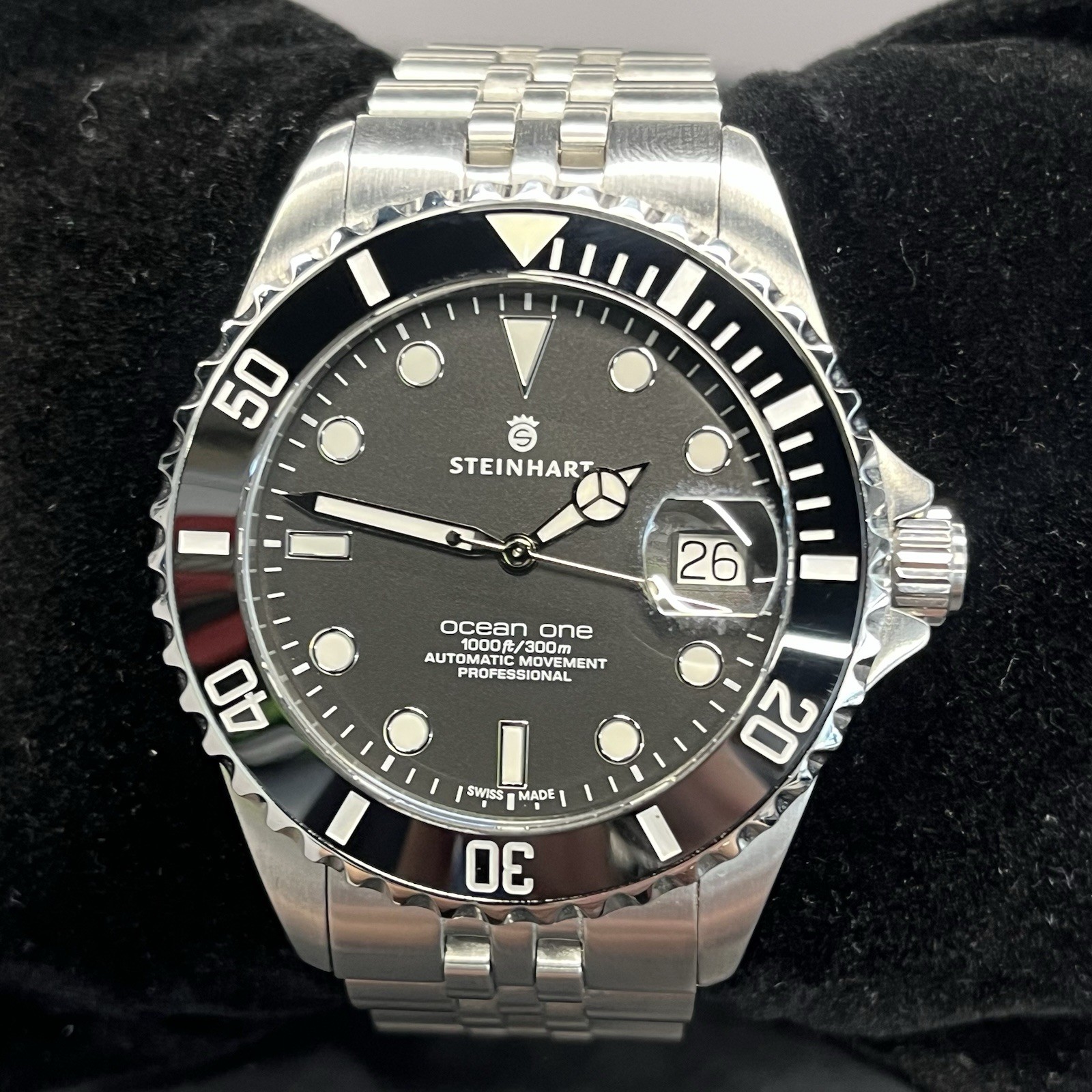Steinhart Ocean One 39 Black Swiss Automatic Diver Watch
