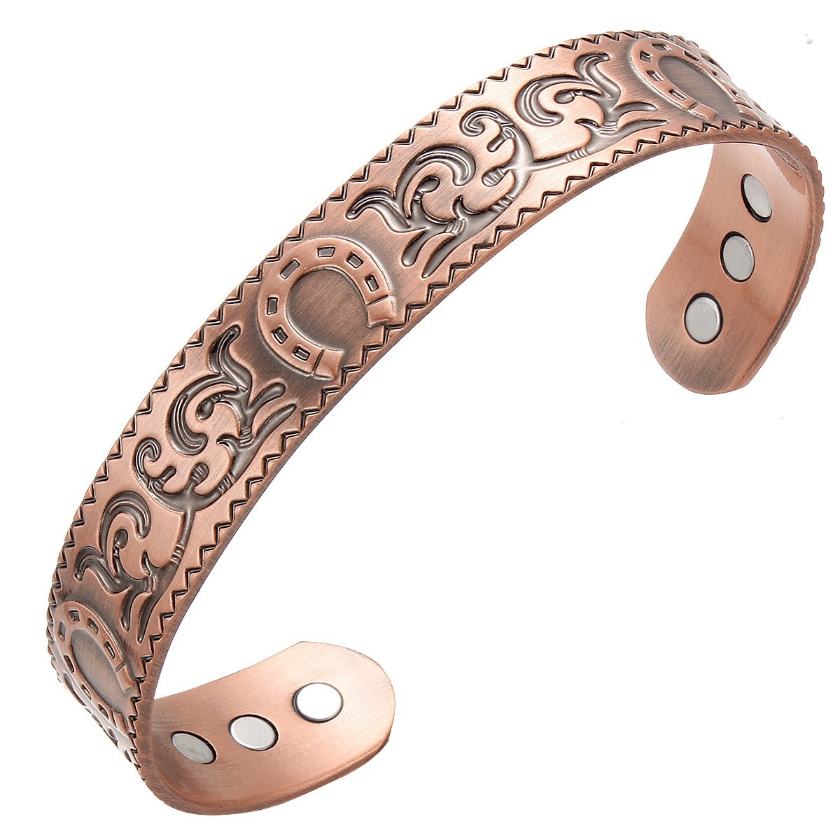 Lucky Horseshoe Magnetic Bracelet Antique Copper Alloy Adjustable Jewelry Gift